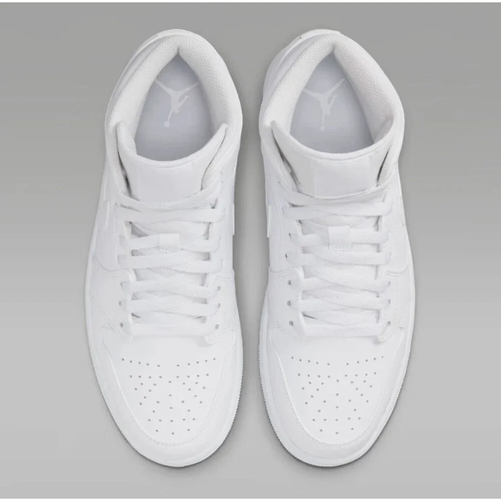 Size 10 - Air Jordan 1 Mid Triple White 554724-136 - Picture 6 of 6